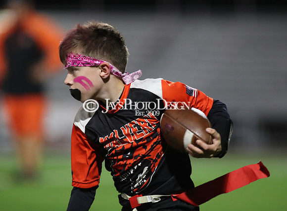 Malvern Cubs Orange vs. Malvern Cubs Black 3rd grade flag football 10-15-24_JWM_0329