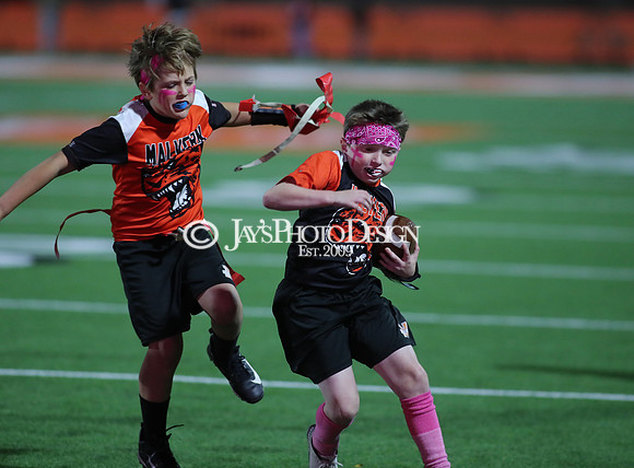 Malvern Cubs Orange vs. Malvern Cubs Black 3rd grade flag football 10-15-24_JWM_0712