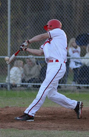 Collin Hunter hitting the ball for a triple