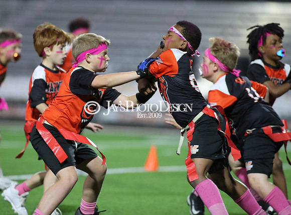 Malvern Cubs Orange vs. Malvern Cubs Black 3rd grade flag football 10-15-24_JWM_0466