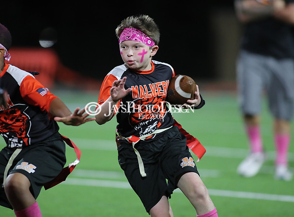 Malvern Cubs Orange vs. Malvern Cubs Black 3rd grade flag football 10-15-24_JWM_0380