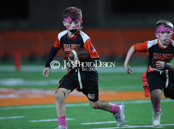 Malvern Cubs Orange vs. Malvern Cubs Black 3rd grade flag football 10-15-24_JWM_0267