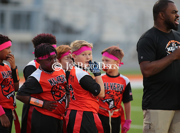 Malvern Cubs Orange vs. Malvern Cubs Black 3rd grade flag football 10-15-24_JWM_0042