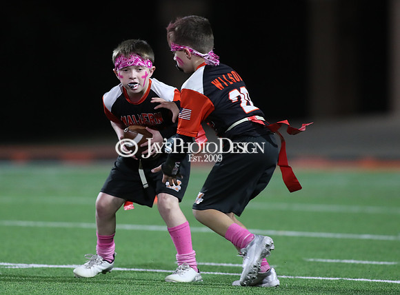 Malvern Cubs Orange vs. Malvern Cubs Black 3rd grade flag football 10-15-24_JWM_0347