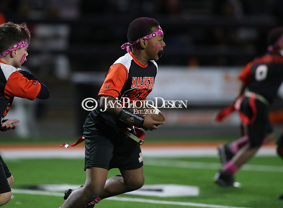 Malvern Cubs Orange vs. Malvern Cubs Black 3rd grade flag football 10-15-24_JWM_0691