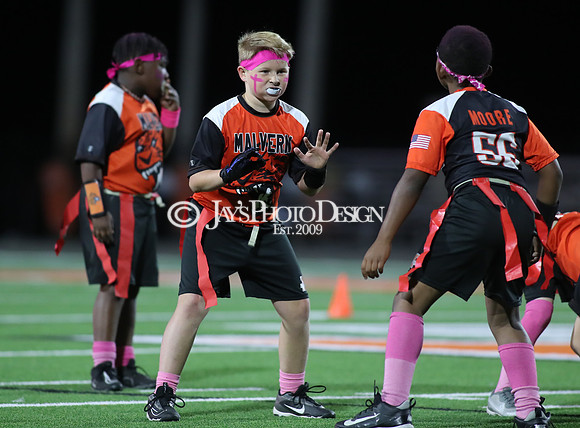 Malvern Cubs Orange vs. Malvern Cubs Black 3rd grade flag football 10-15-24_JWM_0398