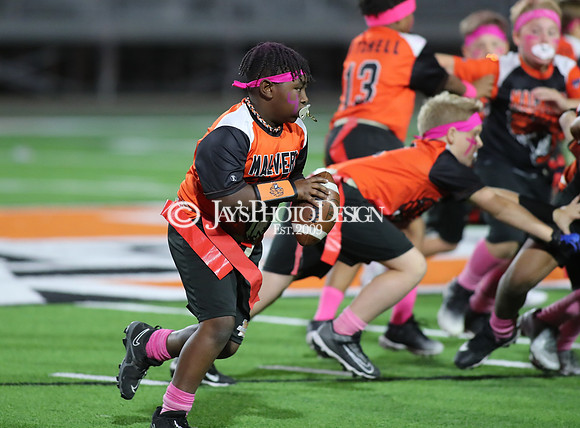 Malvern Cubs Orange vs. Malvern Cubs Black 3rd grade flag football 10-15-24_JWM_0570