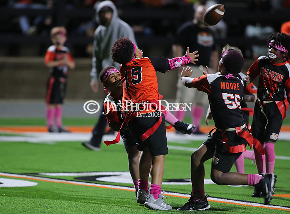 Malvern Cubs Orange vs. Malvern Cubs Black 3rd grade flag football 10-15-24_JWM_0667