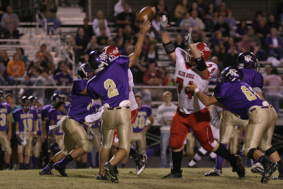 Glen Rose's number 74 almost deflecting the pass
