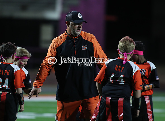 Malvern Cubs Orange vs. Malvern Cubs Black 3rd grade flag football 10-15-24_JWM_0579
