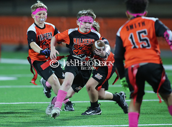Malvern Cubs Orange vs. Malvern Cubs Black 3rd grade flag football 10-15-24_JWM_0282