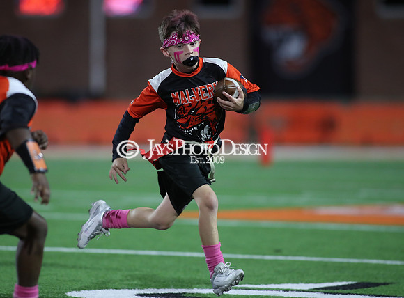 Malvern Cubs Orange vs. Malvern Cubs Black 3rd grade flag football 10-15-24_JWM_0356