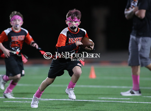 Malvern Cubs Orange vs. Malvern Cubs Black 3rd grade flag football 10-15-24_JWM_0352