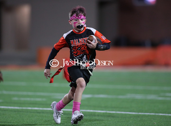 Malvern Cubs Orange vs. Malvern Cubs Black 3rd grade flag football 10-15-24_JWM_0355