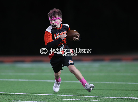 Malvern Cubs Orange vs. Malvern Cubs Black 3rd grade flag football 10-15-24_JWM_0349