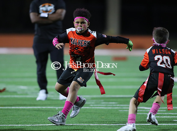 Malvern Cubs Orange vs. Malvern Cubs Black 3rd grade flag football 10-15-24_JWM_0322